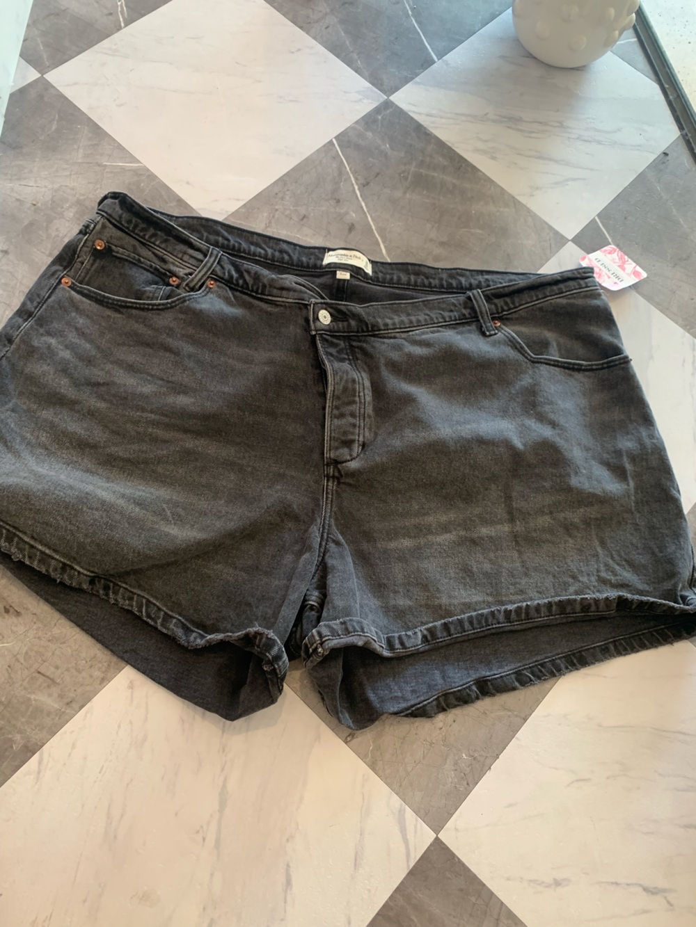 167 Abercrombie & Fitch Washed Black High-Rise Shorts
